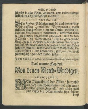 Das neunte Capitul. Von denen Leich-Predigen