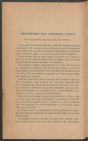 Recuerdos del General Lynch