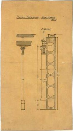 Billing, Hermann; Karlsruhe, Kaiserstr. 165; Geschäftshaus des Hofjuweliers Ludwig Bertsch, Umbau - Säule (Ansicht; Schnitt)