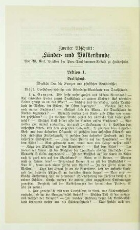 Zweiter Abschnitt: Länder- und Völkerkunde
