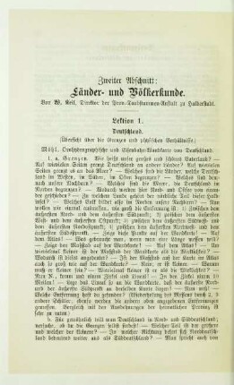 Zweiter Abschnitt: Länder- und Völkerkunde