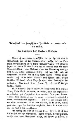 Unterschied der französischen Partikel au moins und du moins