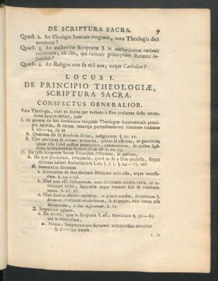Locus I. De Principio Theologiae, Scriptura Sacra