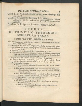 Locus I. De Principio Theologiae, Scriptura Sacra
