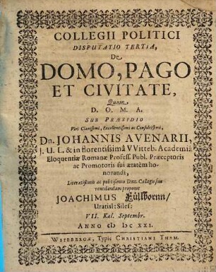 De domo, pago et civitate