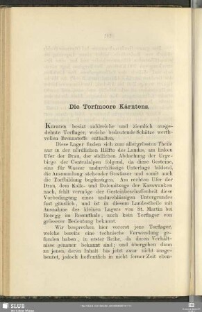 Die Torfmoore Kärntens