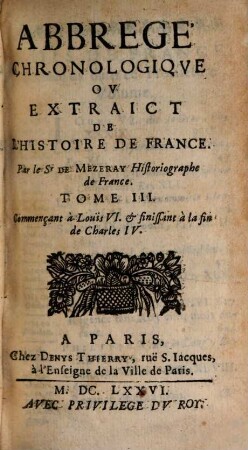 Abrégé chronologique de l'histoire de France, 3