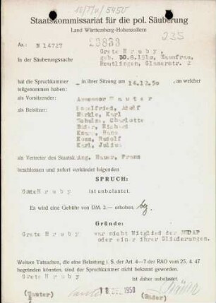 Hruby, Grete