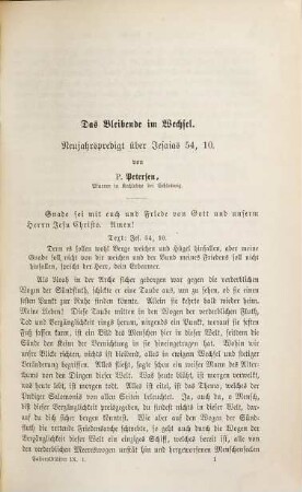 Pastoralblätter für Homiletik, Katechetik und Seelsorge. 21, 21 = N.F., Bd. 9. 1879
