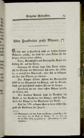 Uiber Frankreichs große Männer. - Mannigfaltigkeiten.