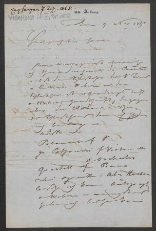 Brief an Friedrich Wilhelm Jähns : 09.11.1865