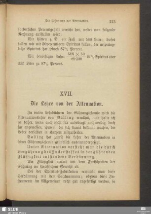 XVII. Die Lehre von der Attenuation