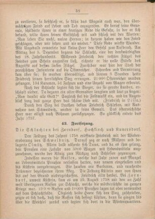 43. Fortsetzung. Die Schlachten bei Zorndorf, Hochkirch und Kunersdorf.