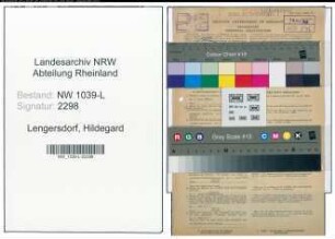 Entnazifizierung Hildegard Lengersdorf , geb. 11.02.1898 (Lehrerin)