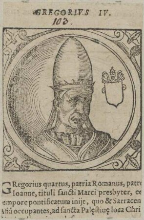 Bildnis von Papst Gregorius IV.