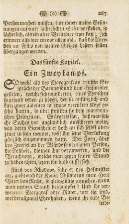 Das fünfte Kapitel. Ein Zweykampf