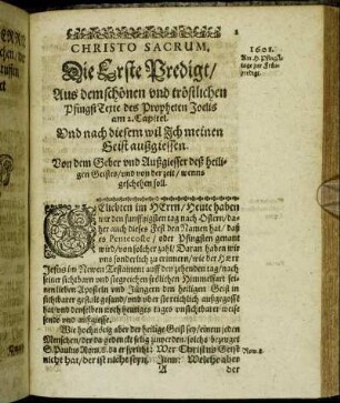 Die Erste Predigt/ [...] - Die ander Predigt/ [...]