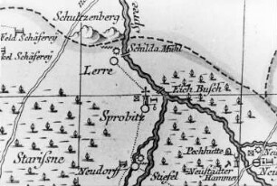 Spreetal-Zerre. Oberlausitzkarte, Schenk, 1759