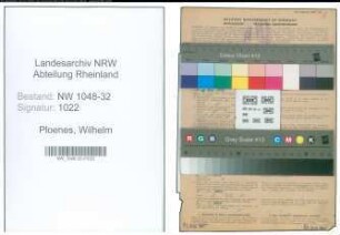 Entnazifizierung Wilhelm Ploenes , geb. 13.12.1896 (Angestellter)