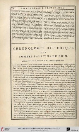 Chronologie historique des comtes palatins du Rhin