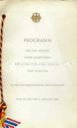 Programmheft zum Staatsbesuch des Präsidenten der Republik Mali in der Bundesrepublik Deutschland vom 6. bis 14. Juni 1962