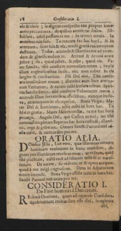 Consideratio I. De Fine hominis a Deo creati