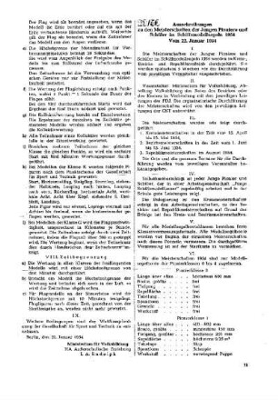 Ausschreibungen zu den Meisterschaften der Jungen Pioniere und Schüler im Schiffsmodellsegeln 1954 : 23/54 vom 22. Januar 1954