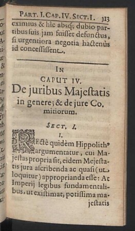 Caput IV. De juribus Majestatis in genere