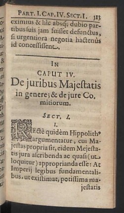 Caput IV. De juribus Majestatis in genere