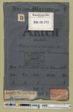 Maßnahmen für den Demobilmachungsfall, Demobilmachung: Bd. 6
