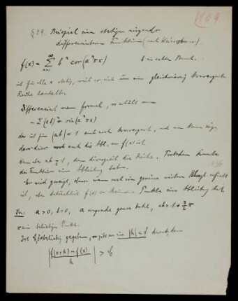 § 29. Stetige Funktionen ohne Differentialquotienten.