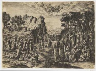 Moses schlägt Wasser aus dem Felsen