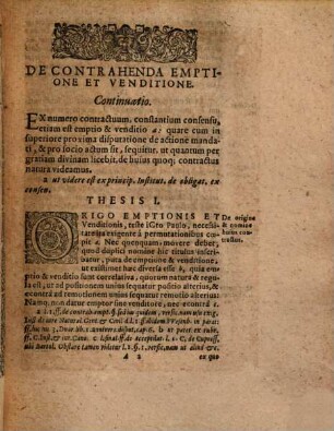 Disputatio XII. Tertiae Pandectarum partis Emptionis Et Venditionis Materiam Methodice Complexam, Et In Theses Redactam continens : Desumpta Ex Iure Canon. ...