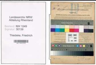 Entnazifizierung Friedrich Thiedeke , geb. 05.01.1900 (Bahnsekretaer)