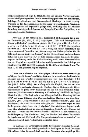 Kall, Peter :: Das preußische Zollwesen in Schleswig-Holstein, 1867 - 1919 : s. l., 1973