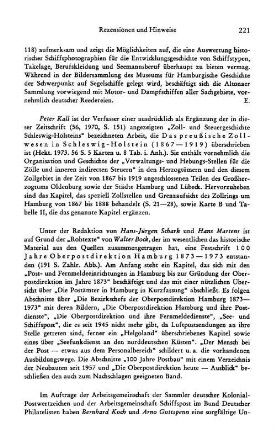 Kall, Peter :: Das preußische Zollwesen in Schleswig-Holstein, 1867 - 1919 : s. l., 1973