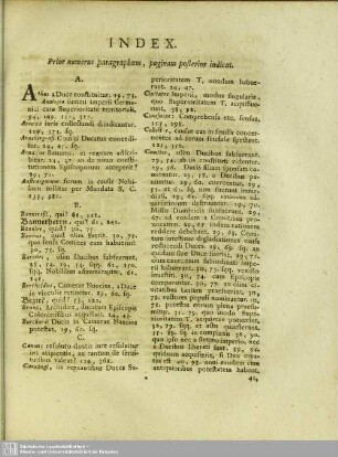 Index. Prior numerus paragraphum, paginam posterior indicat