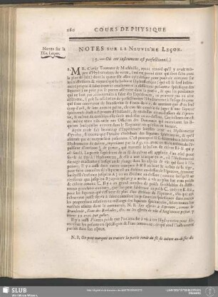 Notes Sur La Neuvième Leçon
