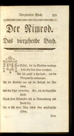Der Nimrod. Das vierzehende Buch