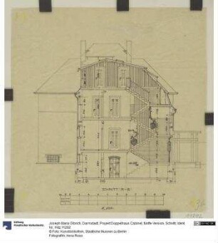 Darmstadt, Projekt Doppelhaus Cabinet, fünfte Version, Schnitt