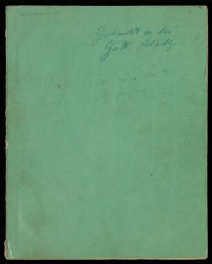Trigonometrische Reihen, Göttingen, 1854 [u. o.D.] : Über die Darstellbarkeit einer Function durch eine trigonometrische Reihe : [Habilitationsschrift von 1854] [Bl. 1-28] ; Trigonometrischen Reihen [Bl. 37-72]