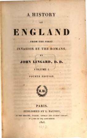 A History of England from the first invasion by the Romans, 1