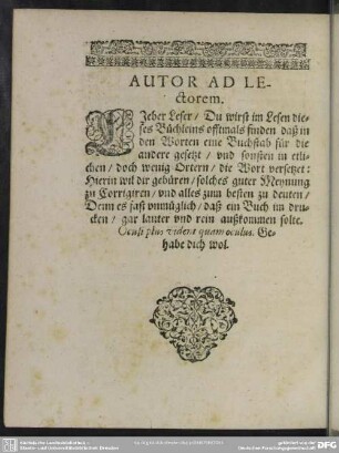 Autor Ad Lectorem