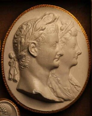 Profilbildnisse des Tiberius und seiner Mutter Livia (Daktyliothek, Das Alterthum nach Lippert und Visconti)