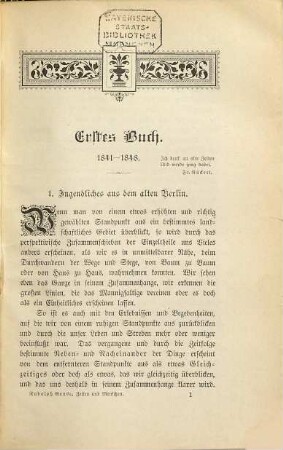 Zeiten und Menschen : Erlebnisse und Meinungen