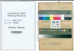 Entnazifizierung Mathilde Kiowsky , geb. 12.09.1922 (Kaufmaennische Angestellte)