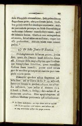4.)De Secta Jonica & Eleatica