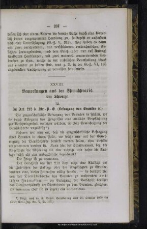 XXVIII. Bemerkungen aus der Spruchpraxis