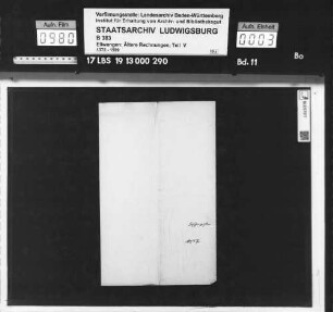 Fischereirechnung des Stifts Ellwangen