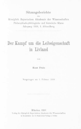 Der Kampf um die Leibeigenschaft in Livland